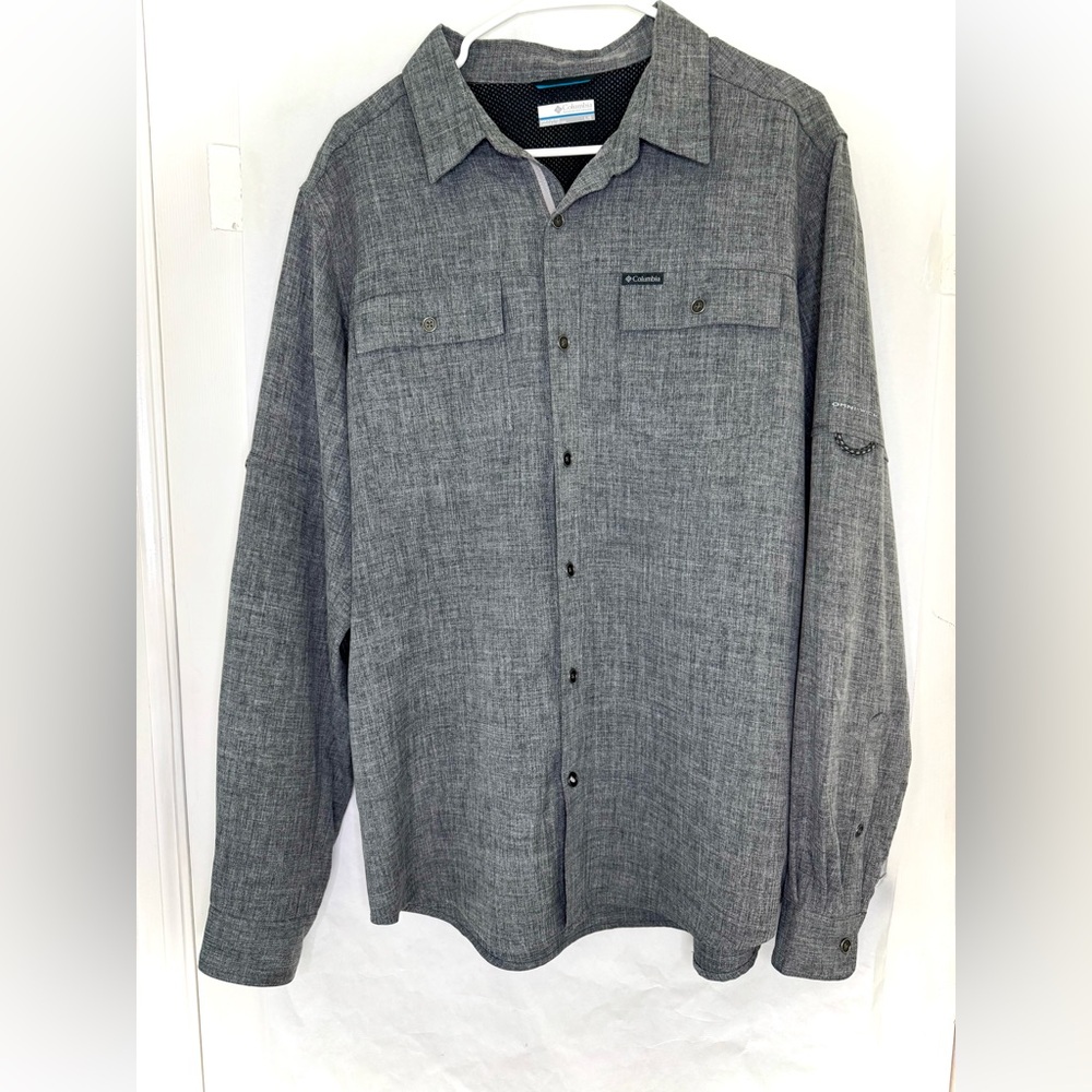 Men's Columbia Grey Long Sleeve Button Down Shirt